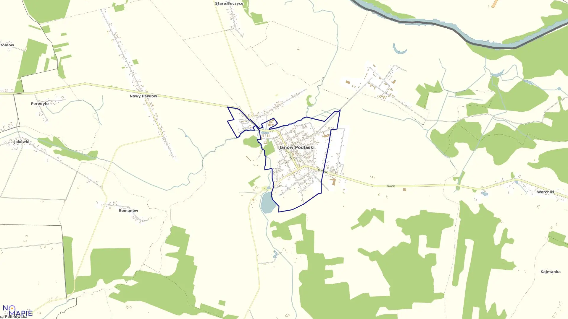 Mapa obrębu JANÓW PODLASKI OSADA w gminie Janów Podlaski